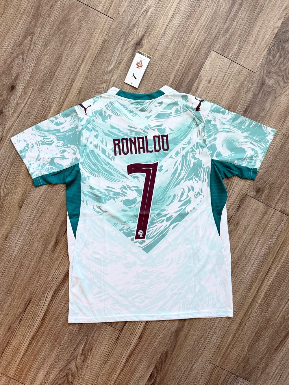 Puma Ronaldo #7 Portugal Away Jersey - Aqua & Maroon